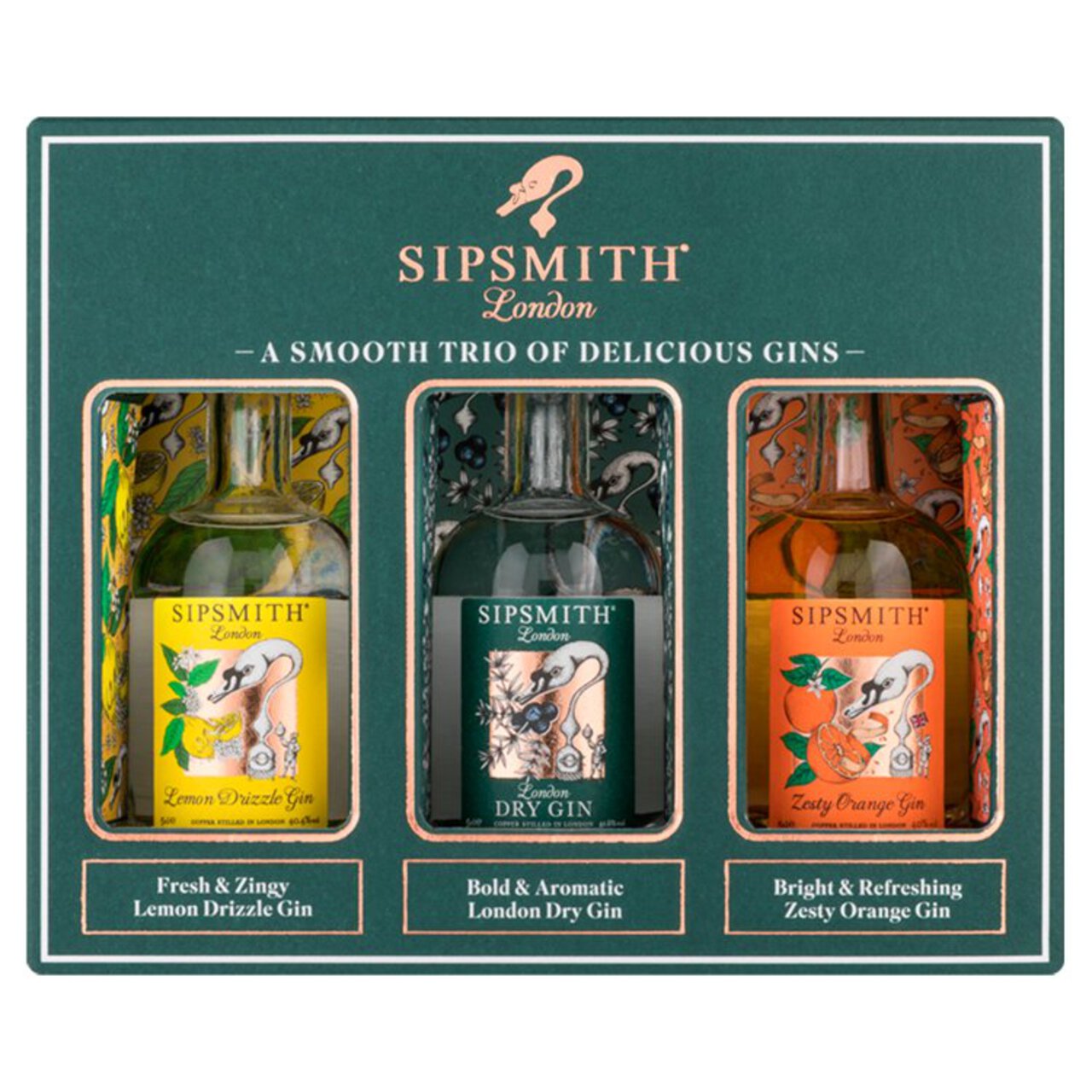 Sipsmith Mini Gin Trio Gift Set 3 x 5cl