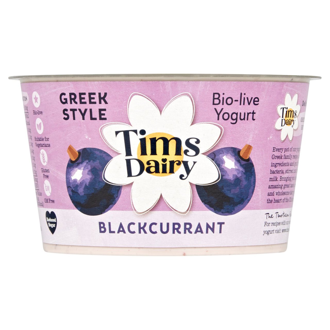 Tims Dairy Greek Style Blackcurrant Yoghurt 175g