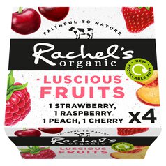 Rachel's Organic Luscious Fruits Cherry, Raspberry, Strawberry & Peach 4 x 110g
