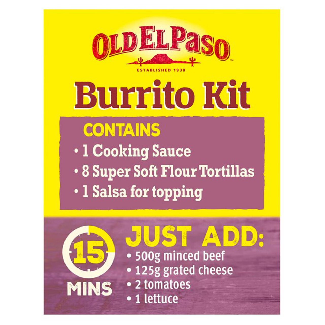 Old El Paso Mexican Beans & Beef Chili Mild Burrito Kit 620g