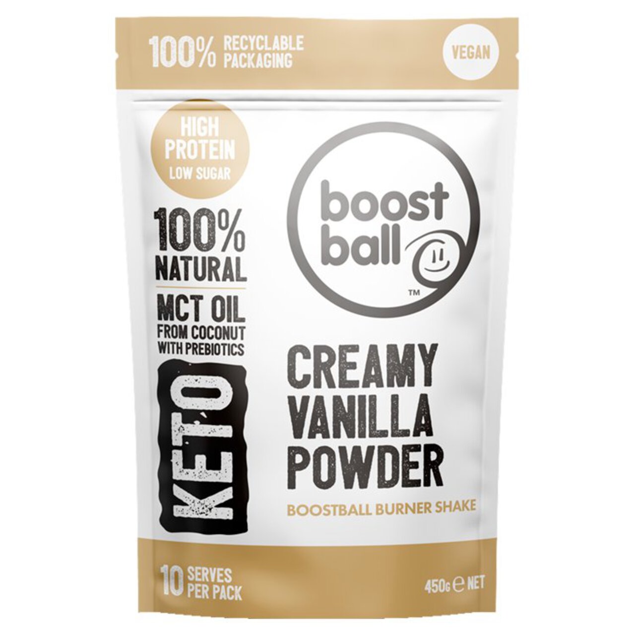 Boostball Creamy Vanilla Keto Burner Shake Powder 450g