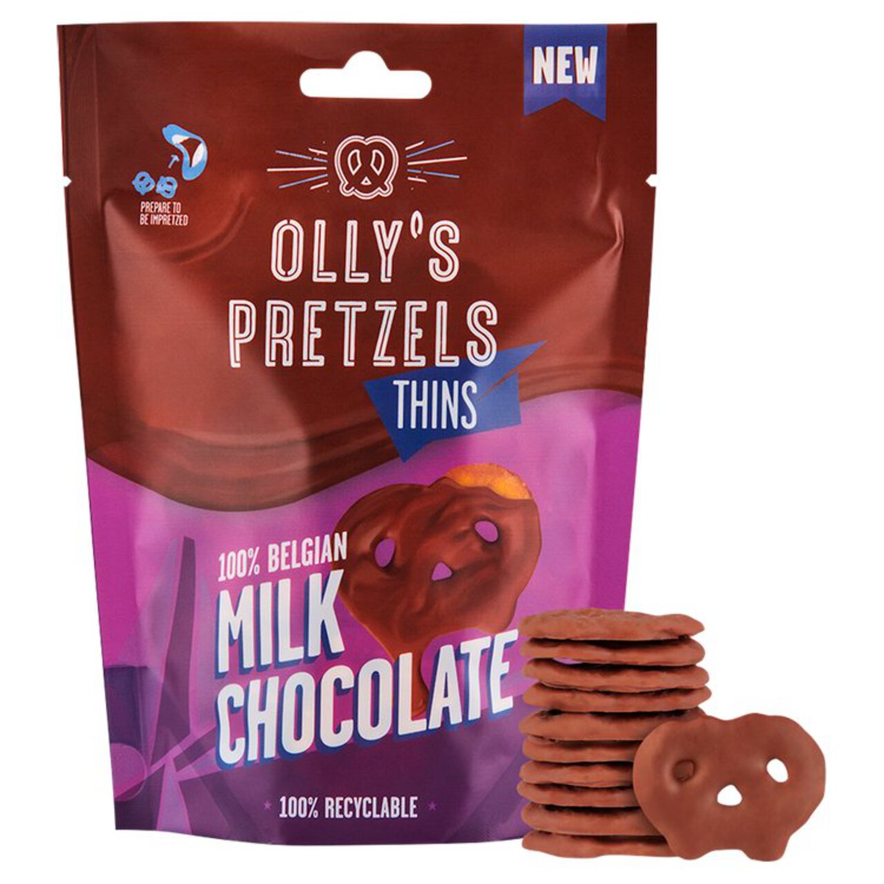 Olly's Pretzel Thins - Salted Milk Chocolate 90g