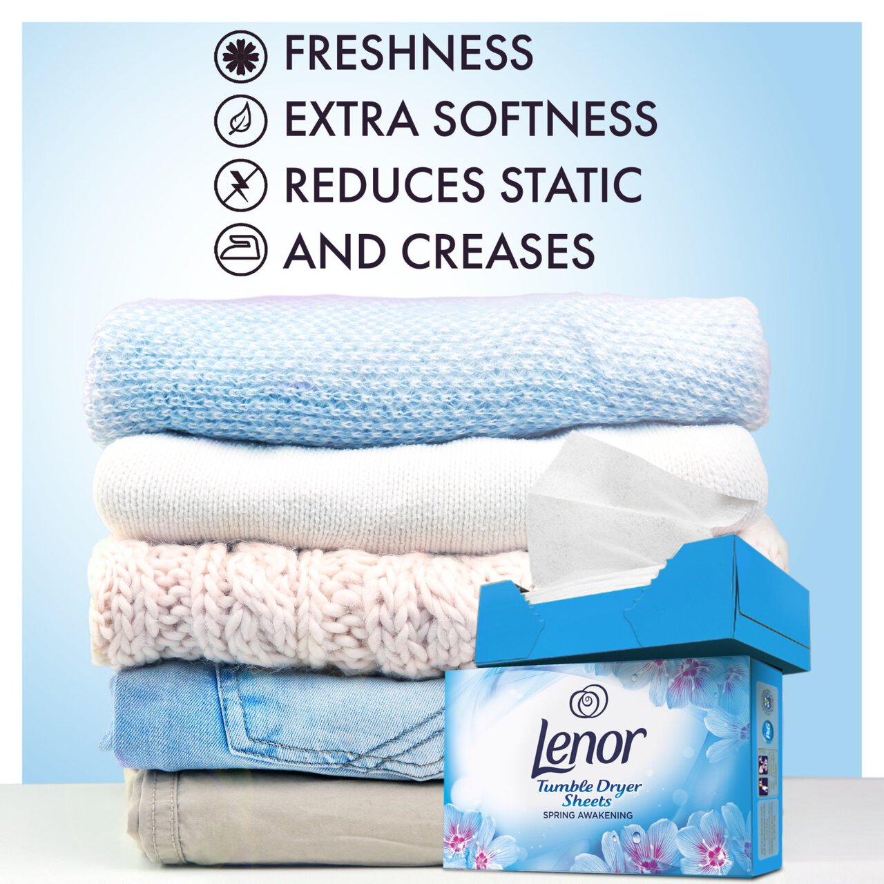 Lenor Fabric Tumble Dryer Sheets Spring Awakening 34 per pack