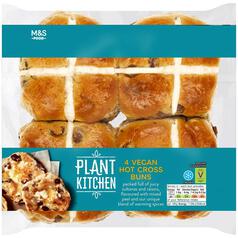 M&S Plant Kitchen Hot Cross Buns 4 per pack