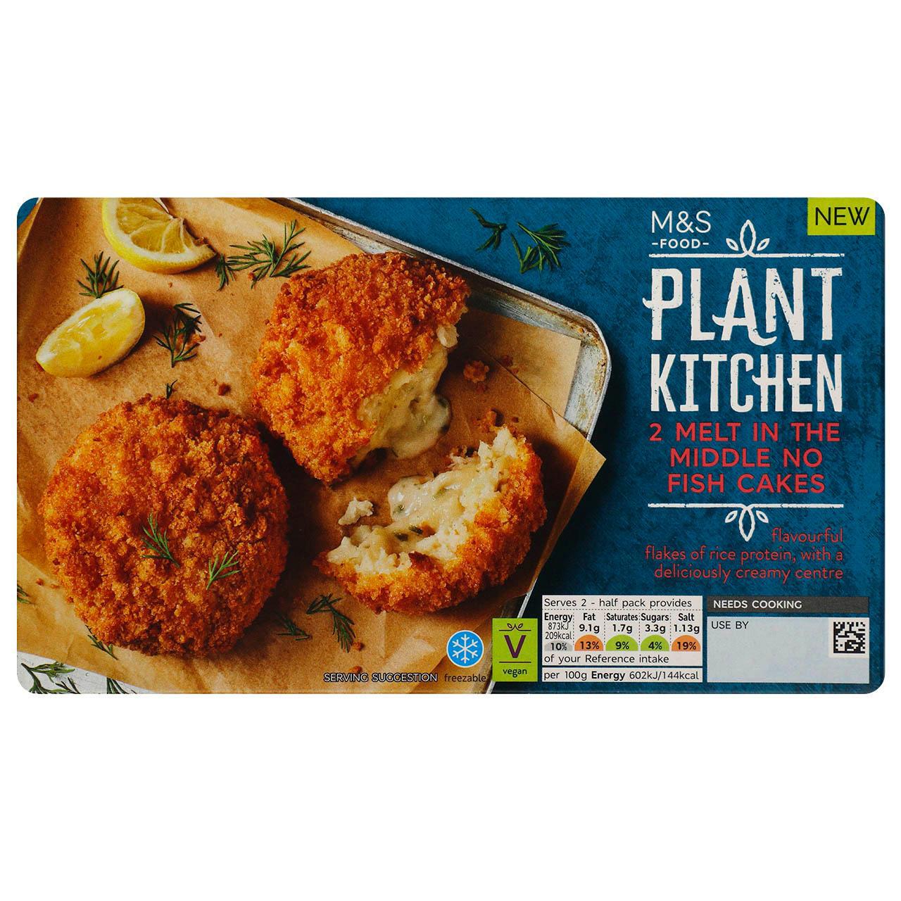 M&S Plant Kitchen 2 Melt in the Middle No Fish Cakes 290g