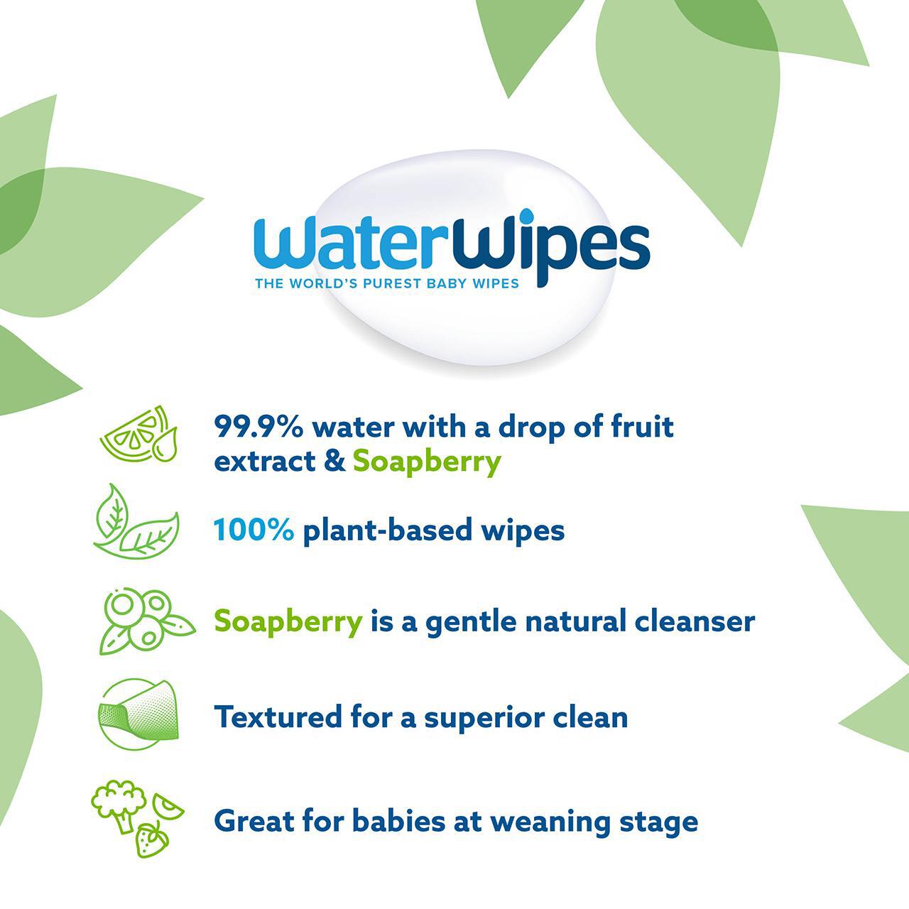 WaterWipes Sensitive Weaning Biodegradable Wipes 60 per pack