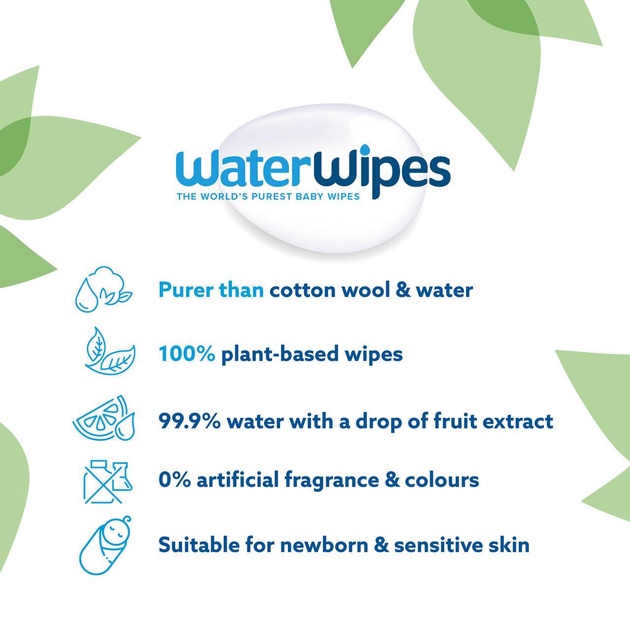 WaterWipes Sensitive Newborn Biodegradable Wipes 60 per pack