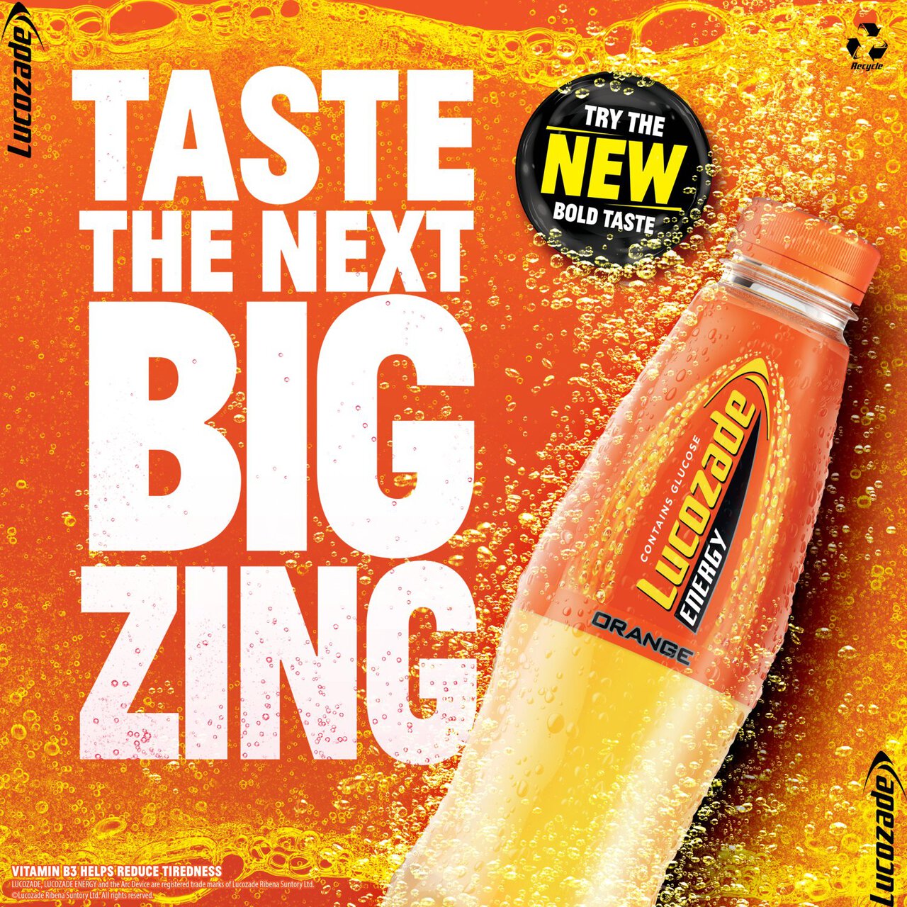 Lucozade Energy Drink Orange 4 x 380ml