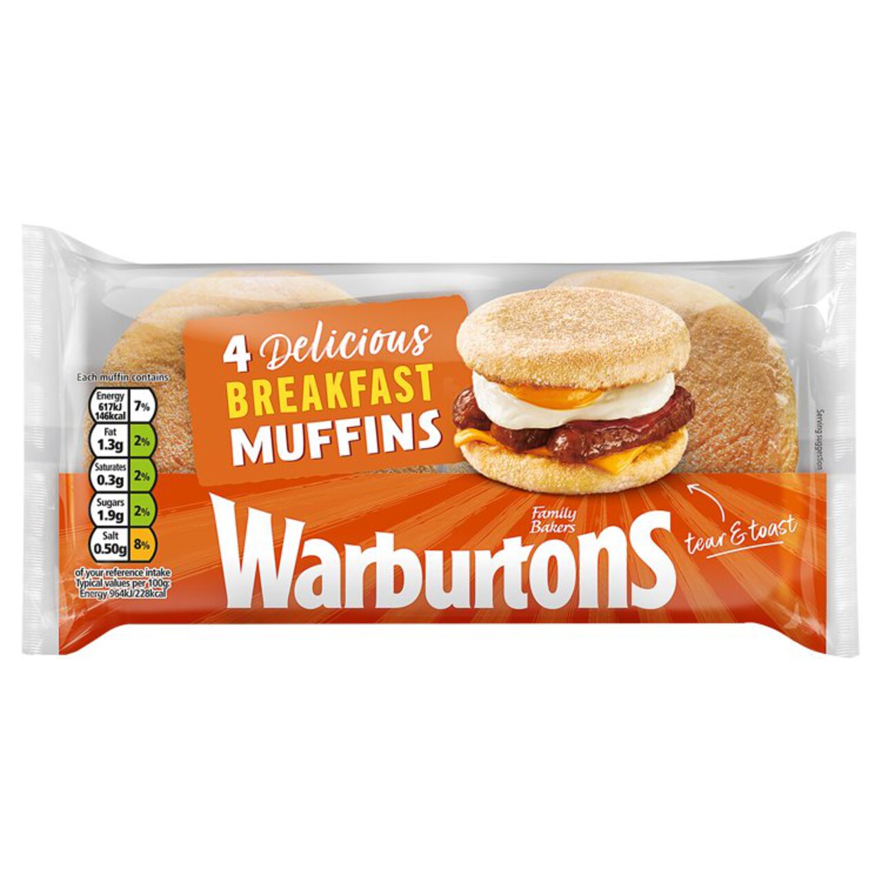 Warburtons Toasting Muffins 4 per pack