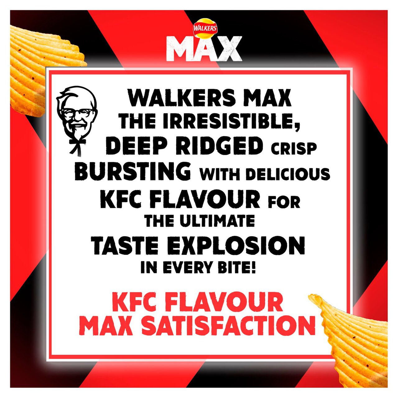 Walkers Max KFC Kentucky Fried Chicken Sharing Crisps 140g