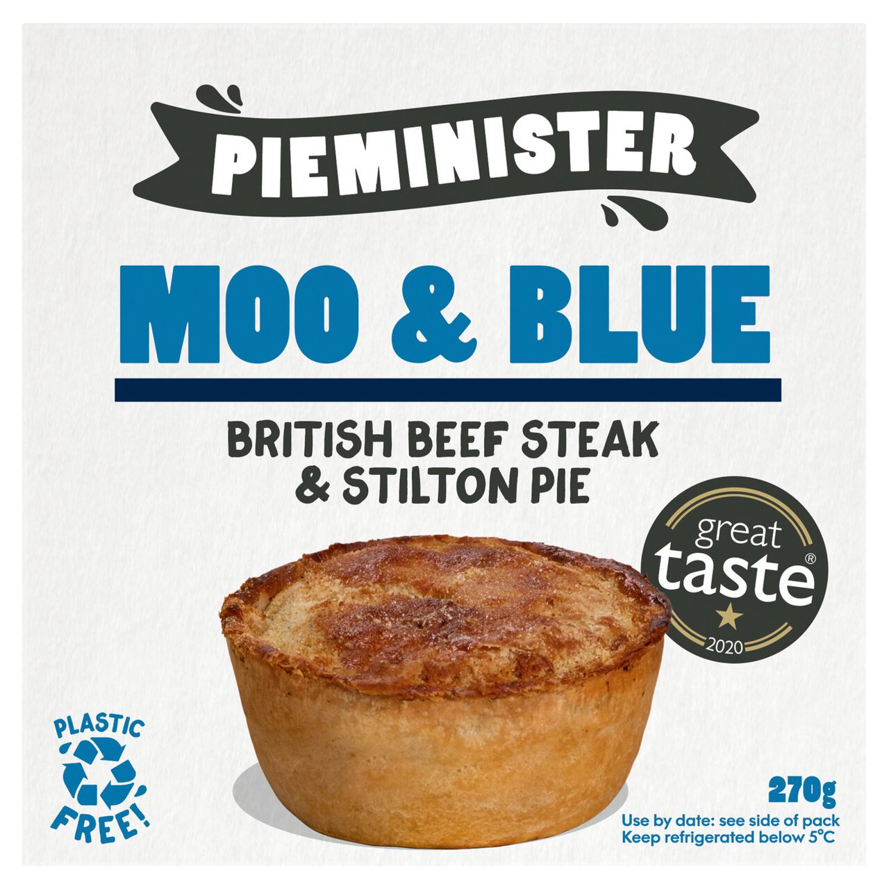 Pieminister Moo & Blue British Steak & Stilton Pie 270g