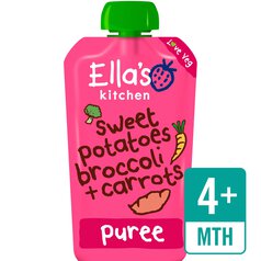 Ella's Kitchen Organic Sweet Potato, Broccoli & Carrot Puree Pouch, 4 mths+ 120g