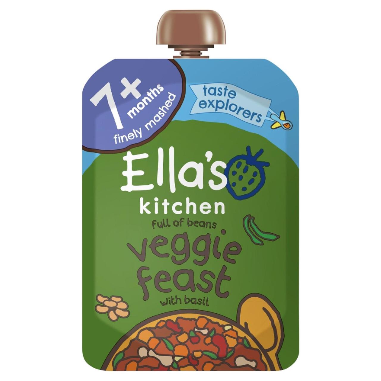 Ella's Kitchen Organic Veggie Feast with Basil Pouch, 7 mths+ 130g
