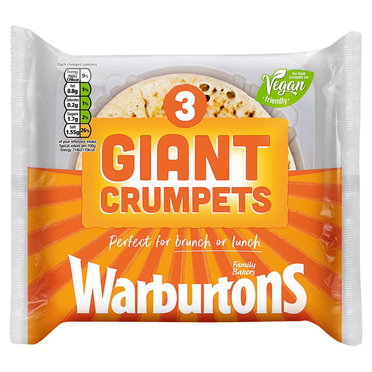 Warburtons 3pk Giant Crumpets 3 per pack
