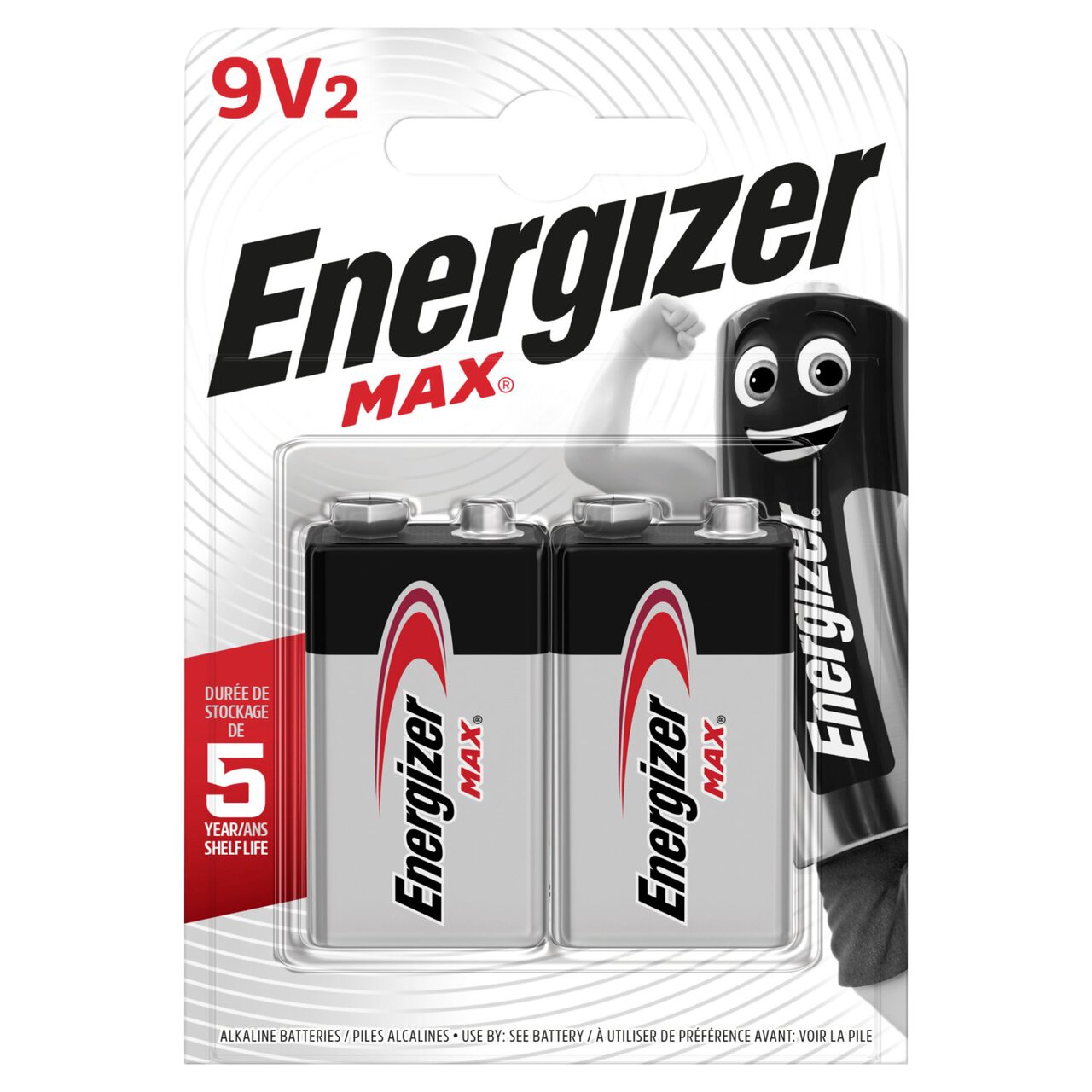 Energizer Max Alkaline 9V 2 per pack