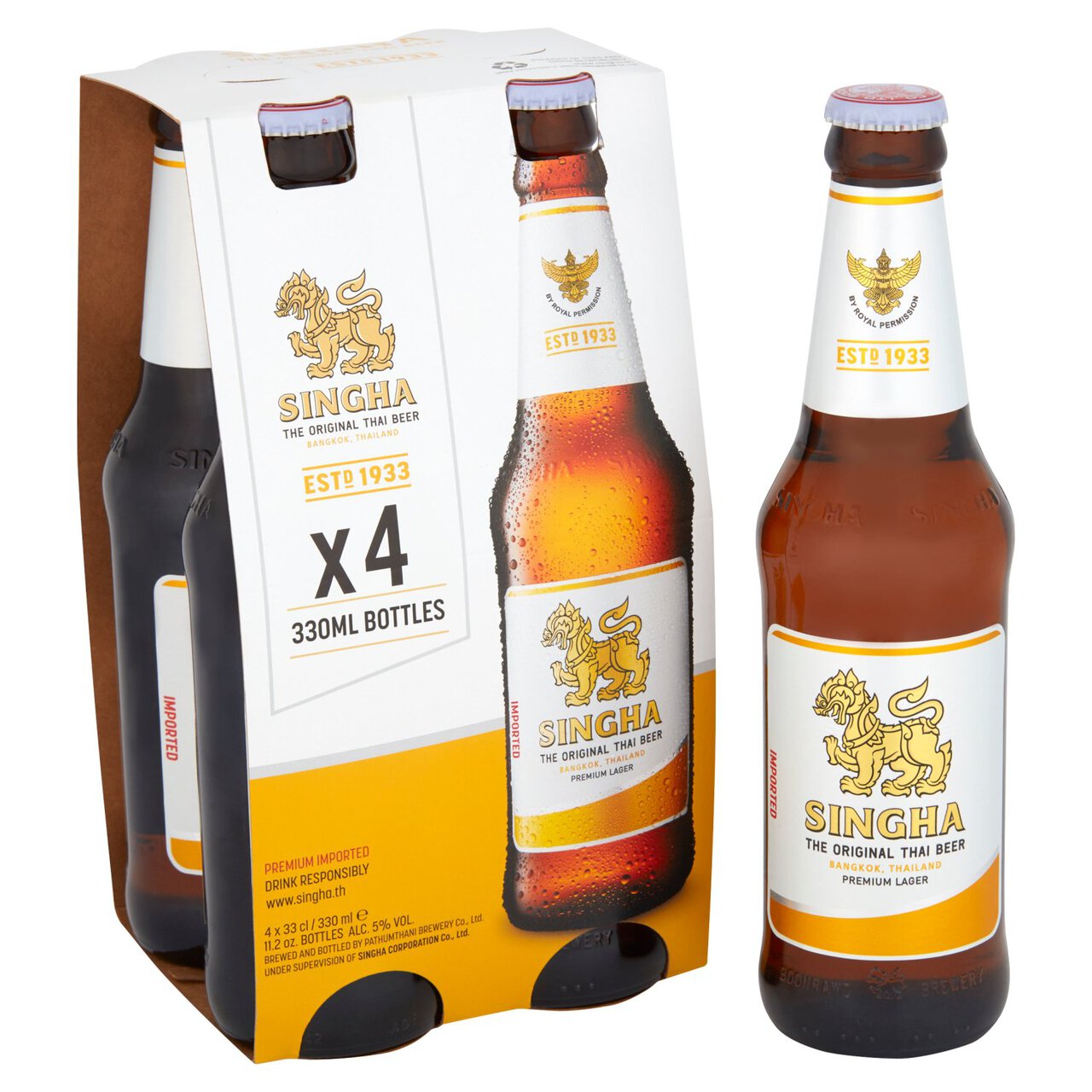 Singha Premium Thai Beer 4 x 330ml