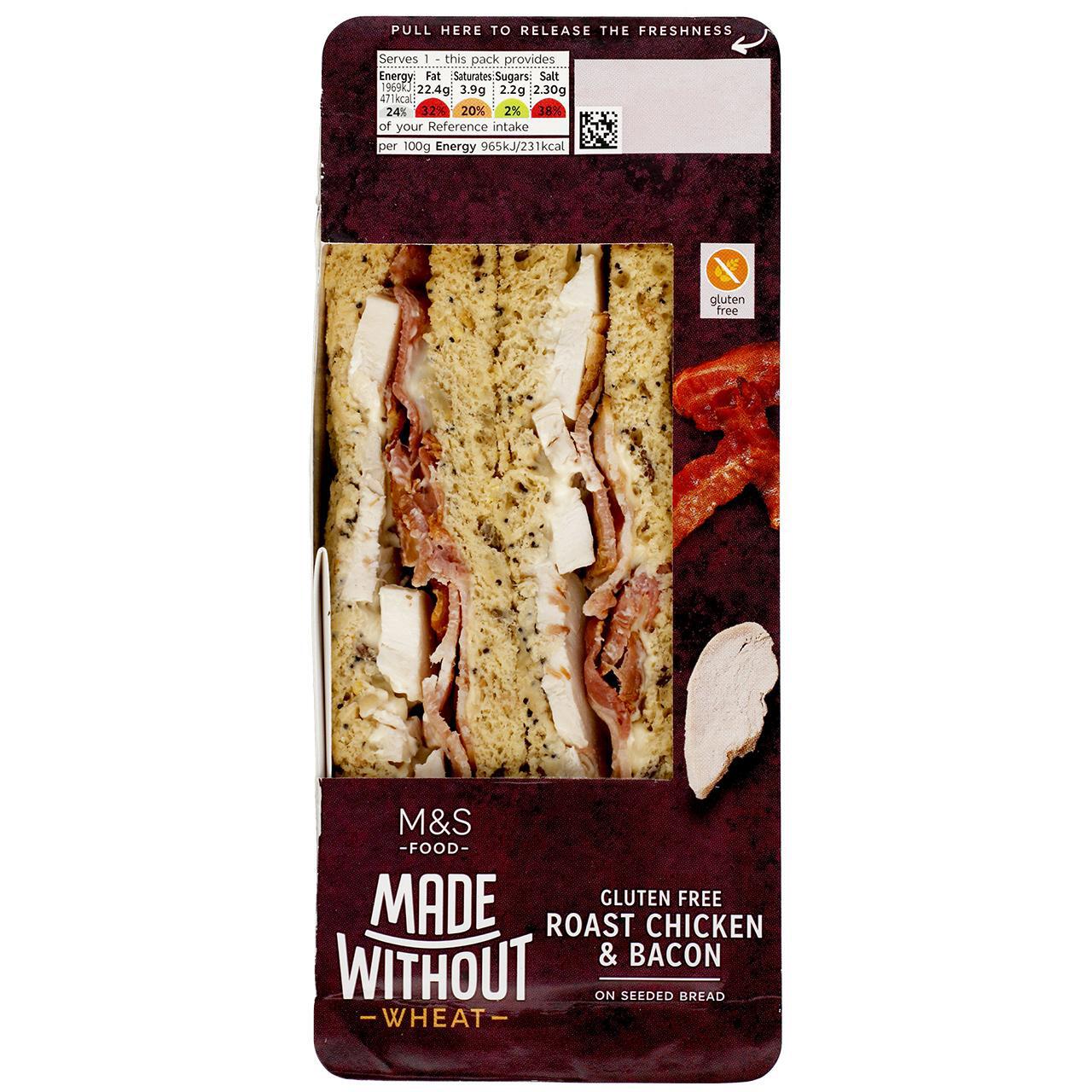 M&S Made Without Roast Chicken & Bacon Sandwich 204g