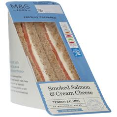M&S No Mayo Smoked Salmon & Cream Cheese Sandwich 180g