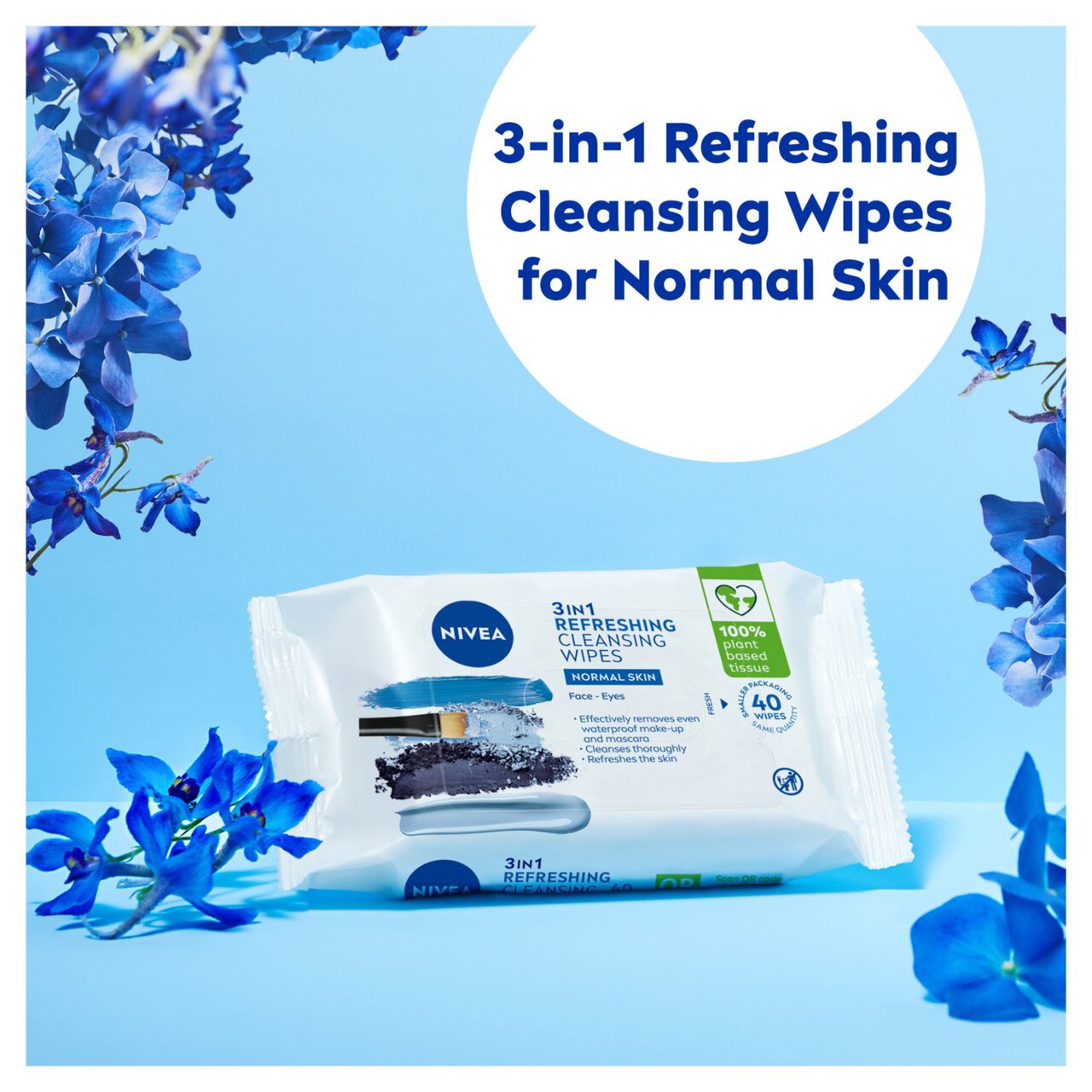 NIVEA Biodegradable Cleansing Face Wipes for Normal Skin 40 per pack