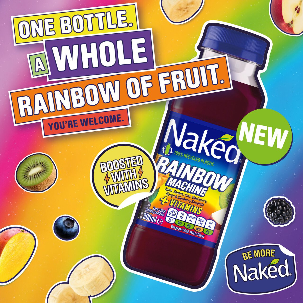 Naked Rainbow Machine Mixed Fruit Smoothie 750ml