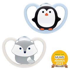 NUK Space Soothers Blue 0-6 Months 2 per pack