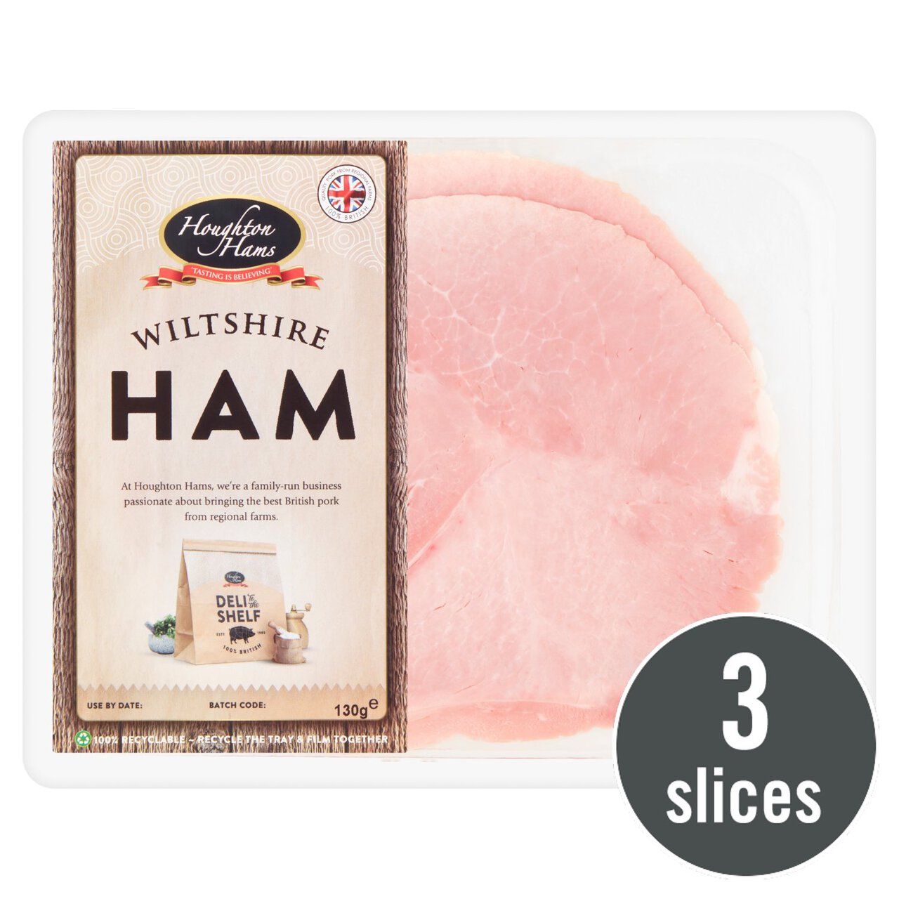 Houghton Hams Sliced Wiltshire Ham 110g | Zoom