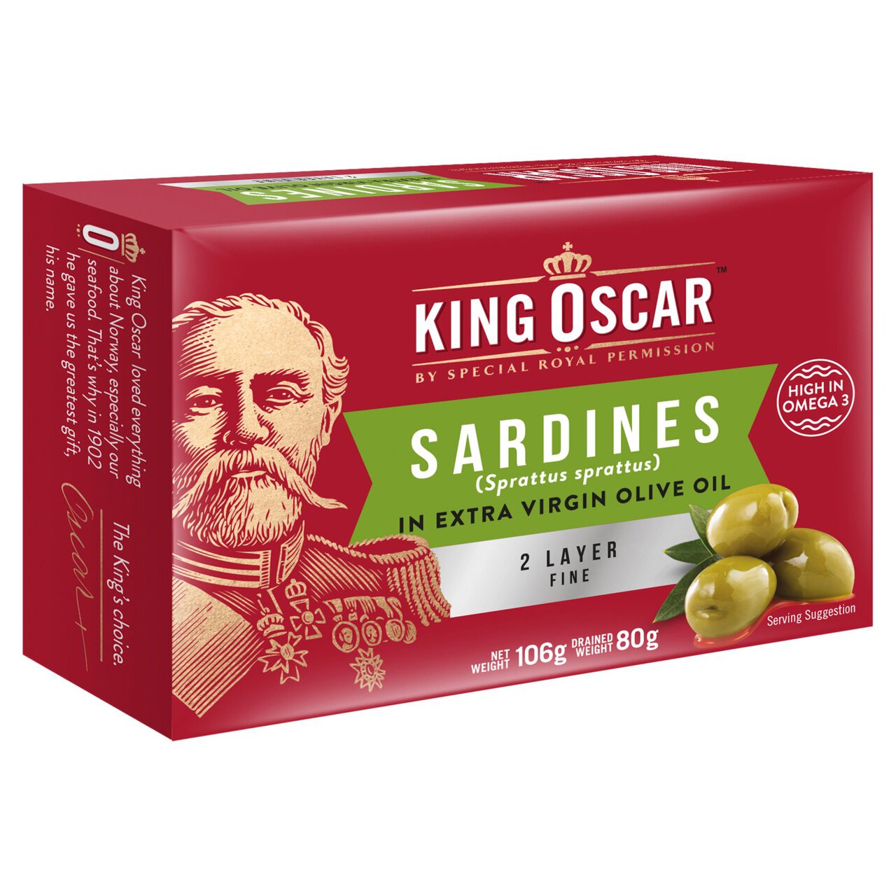 King Oscar Brisling Sardines EV Olive Oil 106g