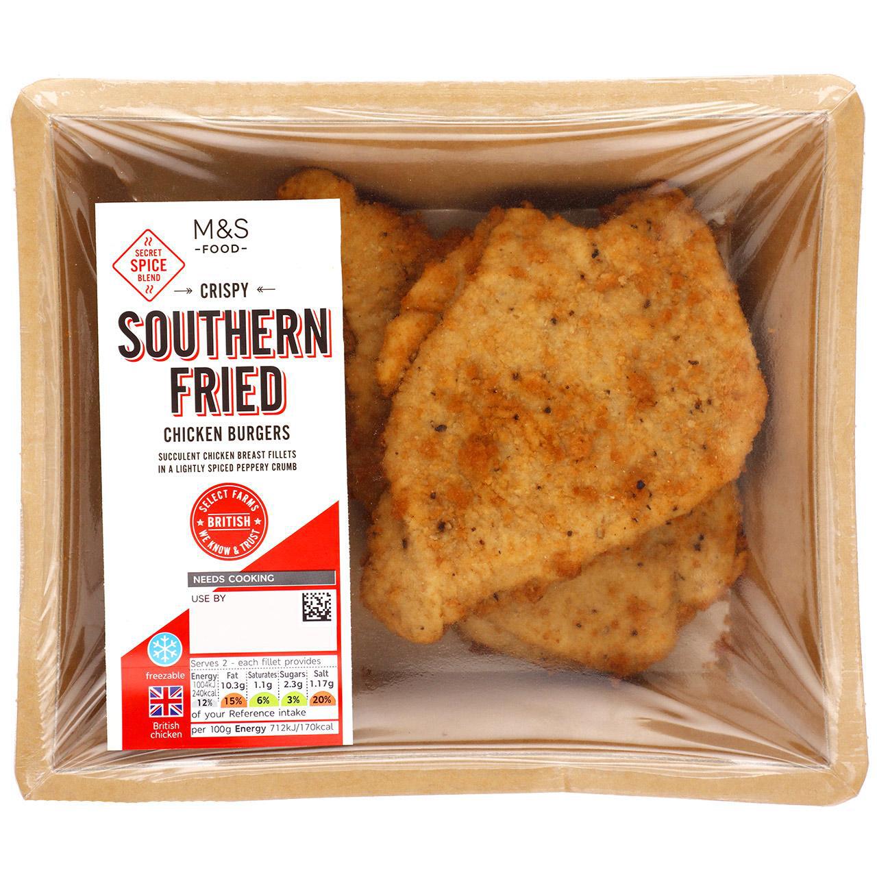 M&S Southern Fried Chicken Burgers 282g