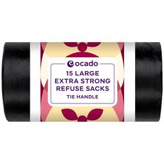 Ocado Large Extra Strong Refuse Sacks 100L 15 per pack
