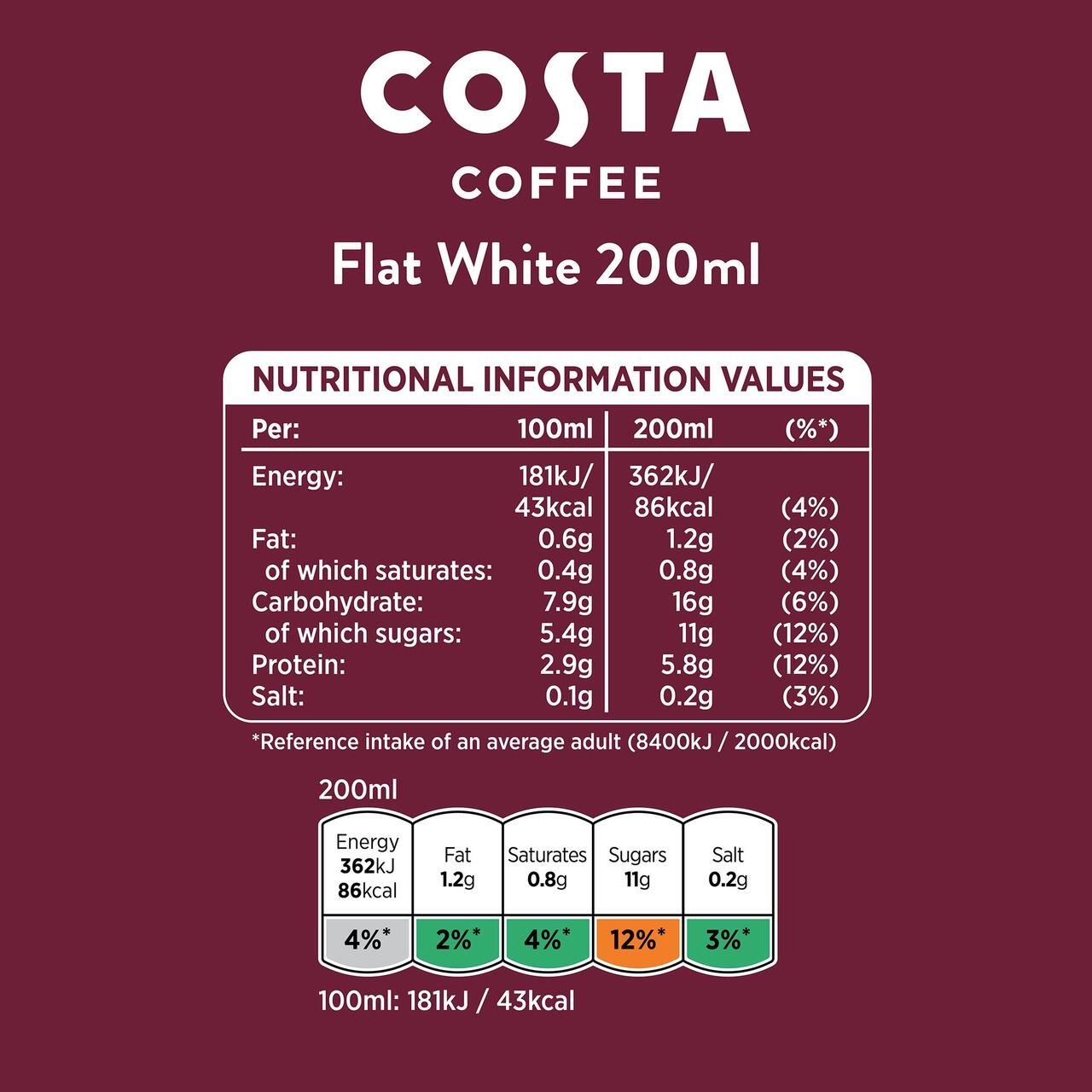 Costa Coffee Flat White 200ml