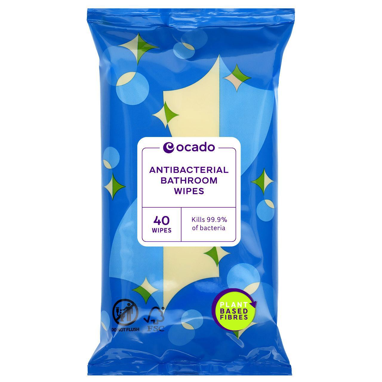Ocado Antibacterial Bathroom Wipes 40 per pack