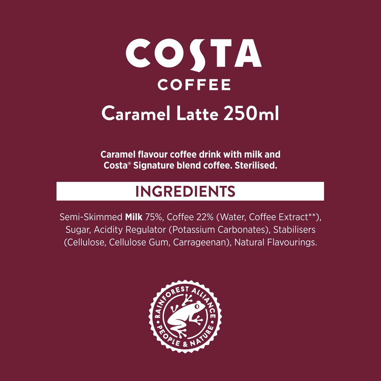 Costa Coffee Caramel Latte 4 x 250ml