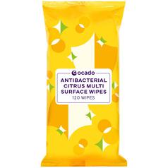 Ocado Antibacterial Multi Surface Citrus Wipes 120 per pack