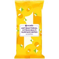 Ocado Antibacterial Multi Surface Citrus Wipes 40 per pack
