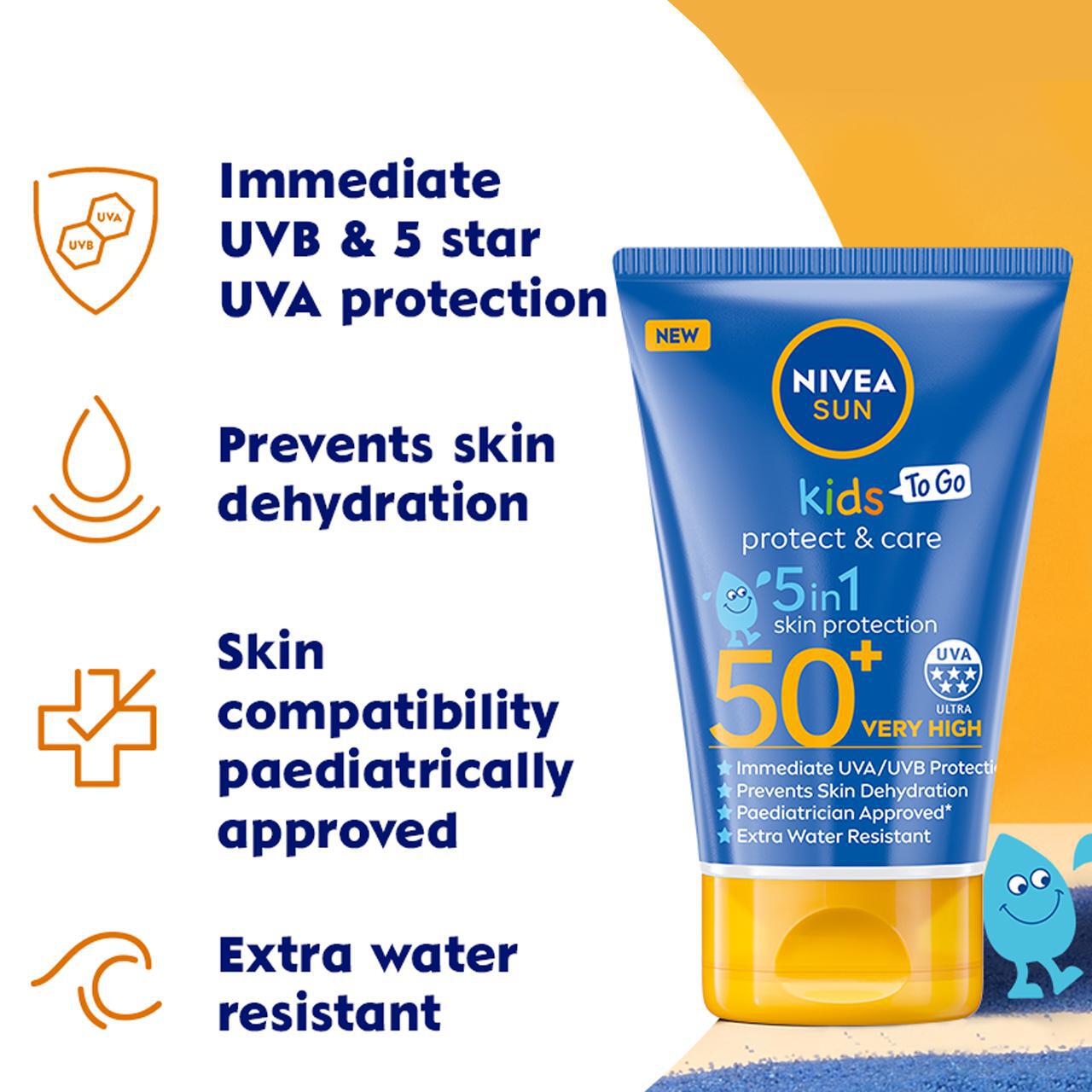 NIVEA SUN Kids Protect & Care SPF 50+ Sun Cream Pocket Size 50ml