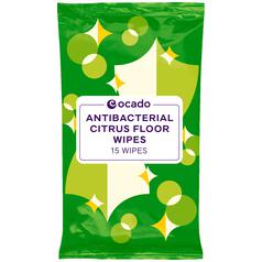 Ocado Antibacterial Citrus Floor Wipes 15 per pack
