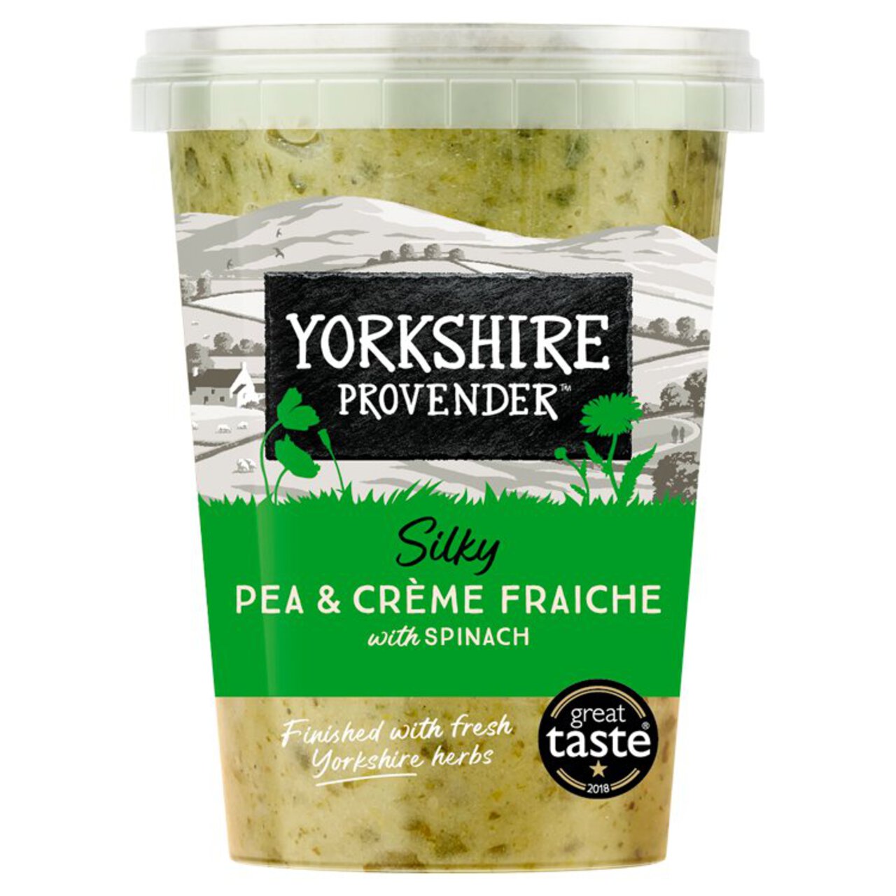 Yorkshire Provender Pea & Creme Fraiche With Spinach 600g