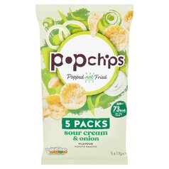 popchips Sour Cream & Onion Multipack Crisps 5 x 17g