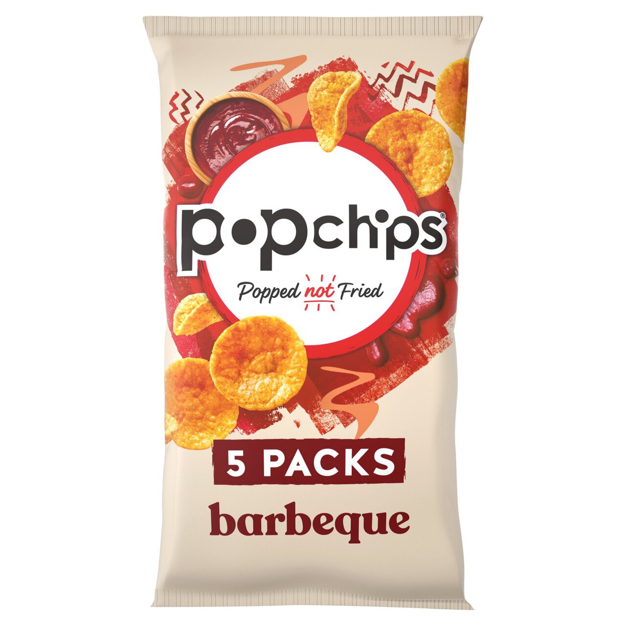popchips Barbeque Multipack Crisps 5 x 17g