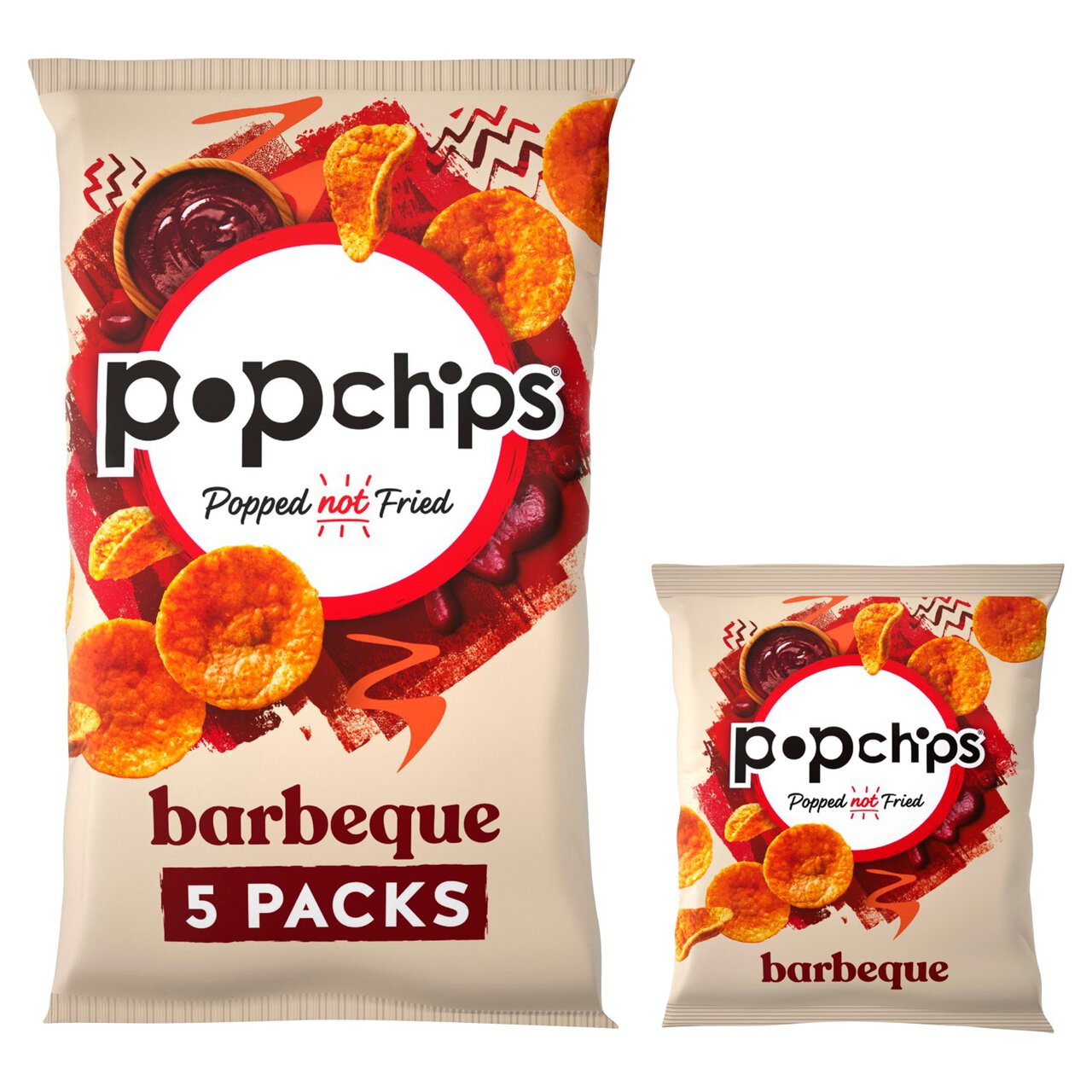 popchips Barbeque Multipack Crisps 5 x 17g