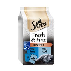 Sheba Fresh & Fine Cat Pouches Fish Collection in Gravy 6 x 50g