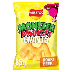 Walkers Monster Munch Giants Roast Beef Sharing Bag Snacks 85g