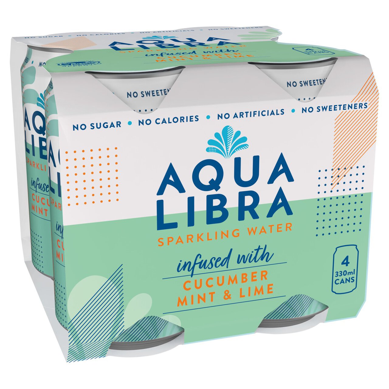 Aqua Libra Cucumber, Mint & Lime Infused Sparkling Water 4 x 330ml