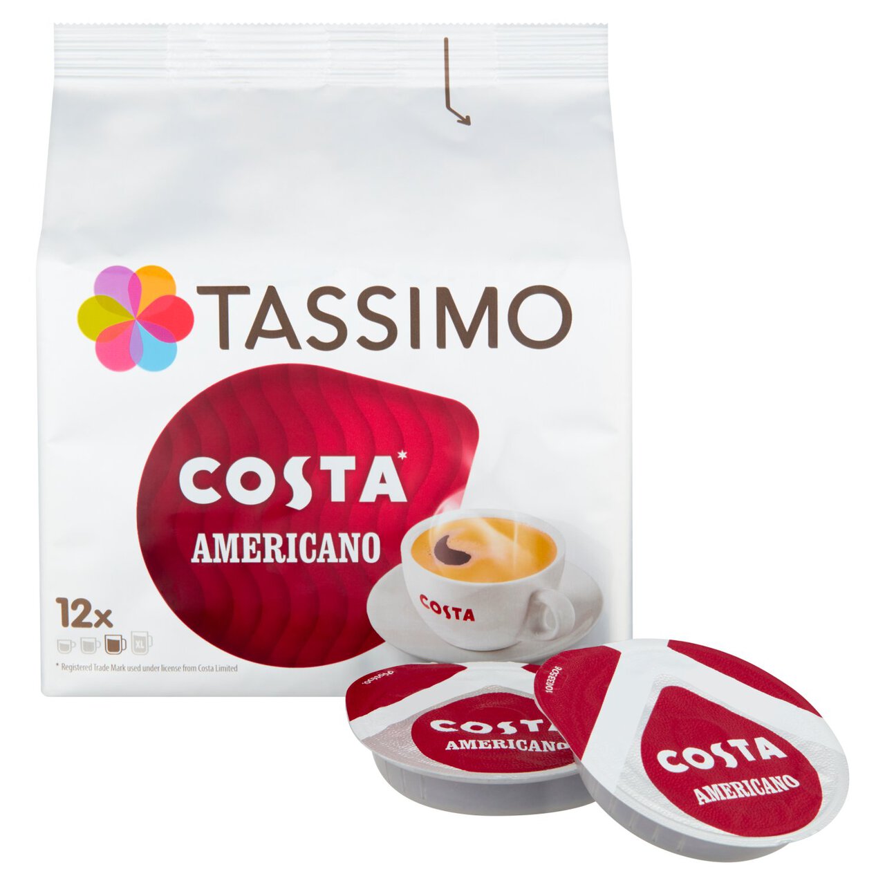 Tassimo Costa Americano Coffee Pods 12 per pack