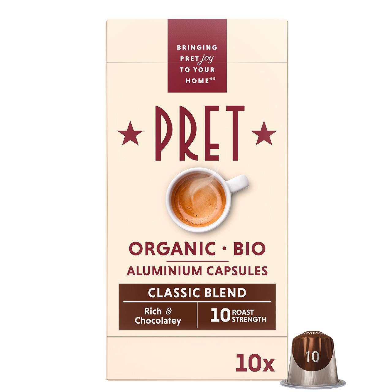 Pret Organic Classic Blend Coffee Pods 10 per pack