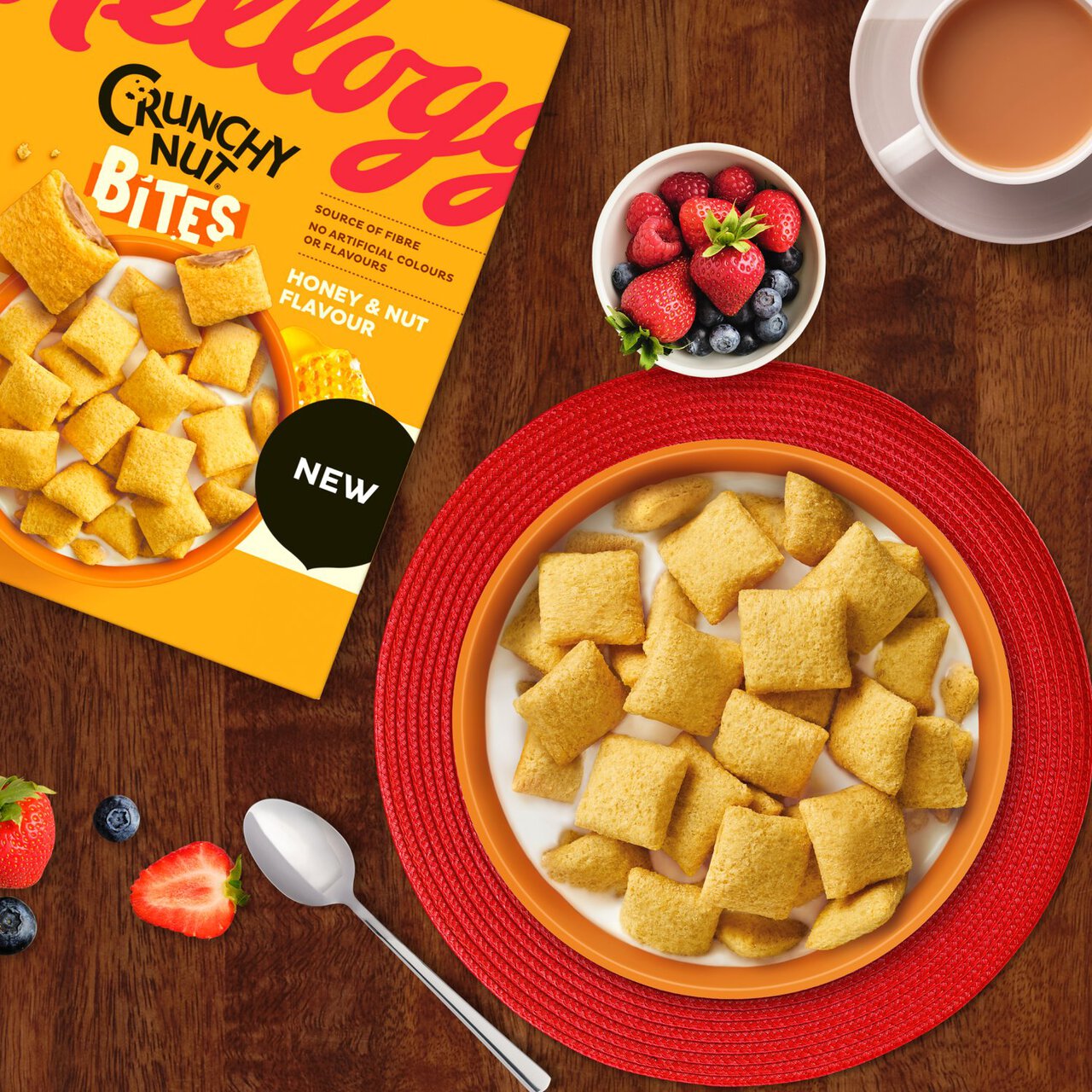 Kellogg's Crunchy Nut Bites Honey & Nut Flavour Breakfast Cereal 375g