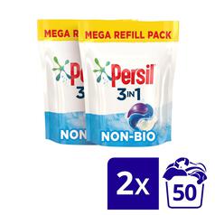 Persil 3 in 1 Laundry Washing Capsules Non Bio 100 Wash 2 x 50 per pack