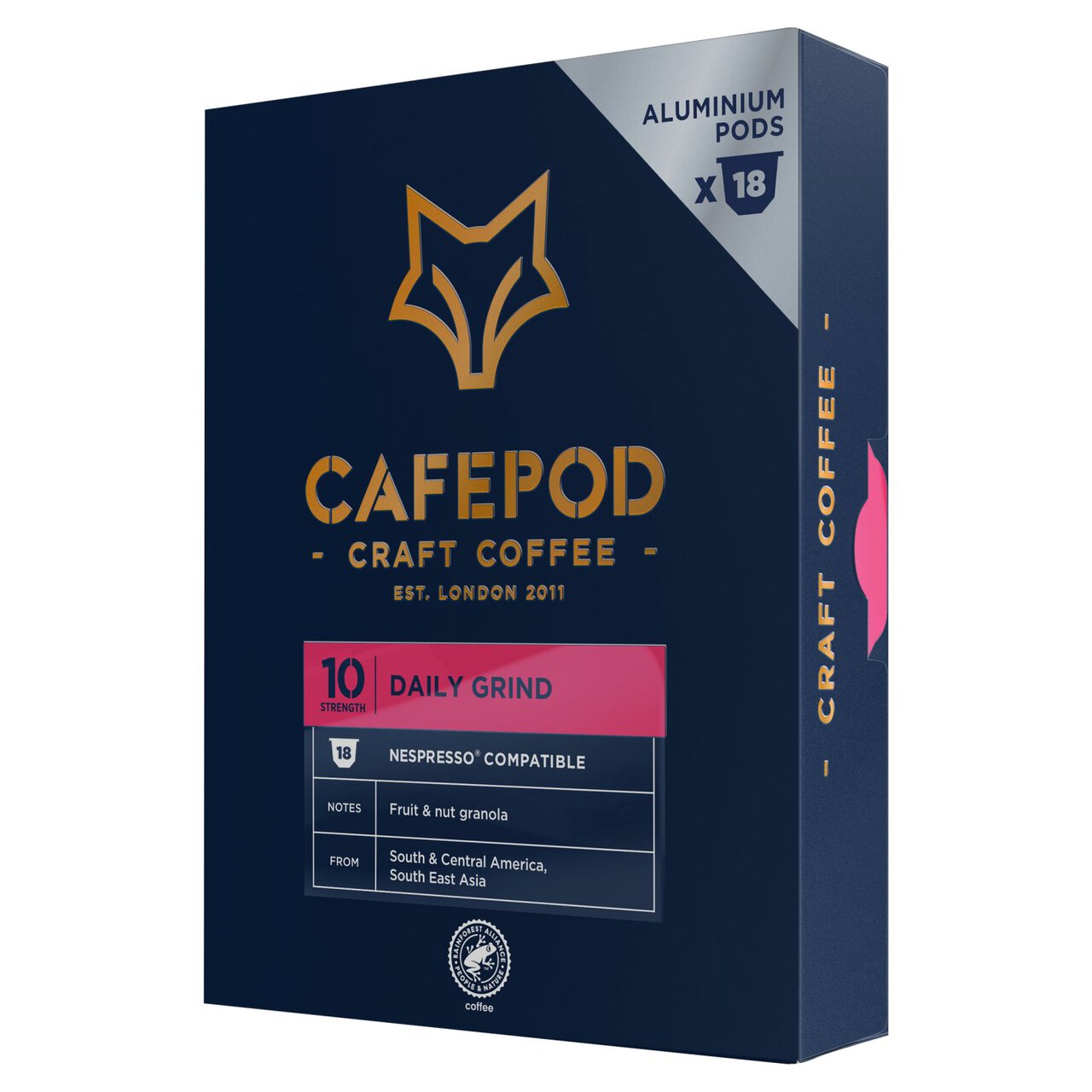 CafePod SW18 Daily Grind Nespresso Compatible Aluminium Coffee Pods 18 per pack