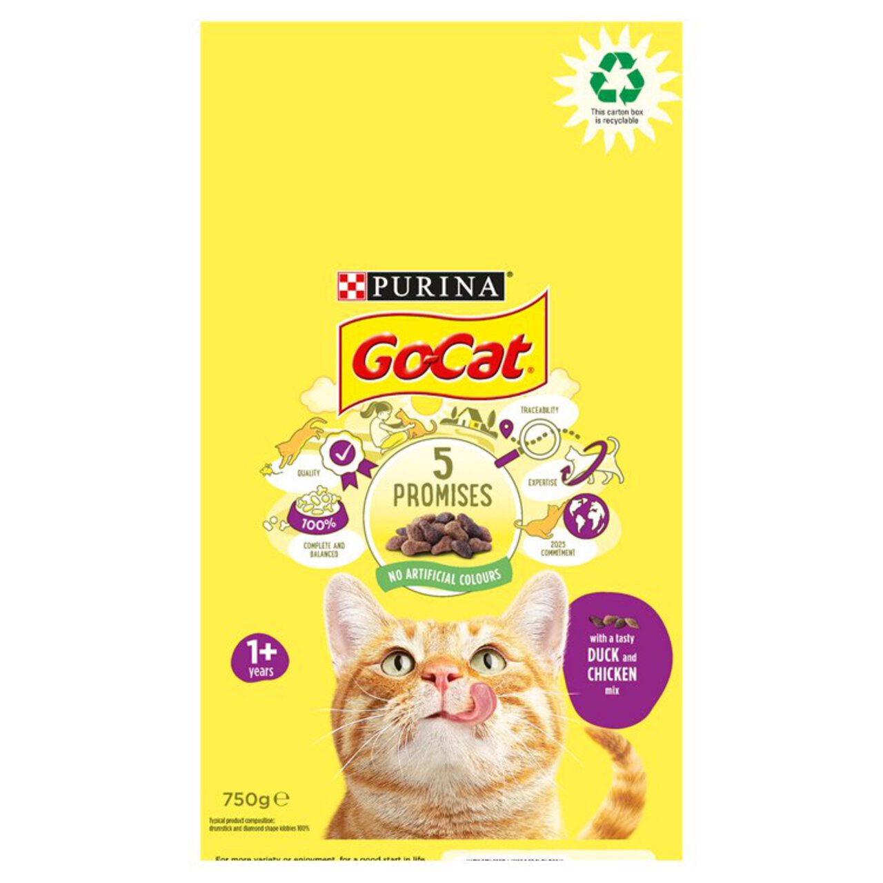 Go-Cat Chicken & Duck Dry Cat Food 750g 750g