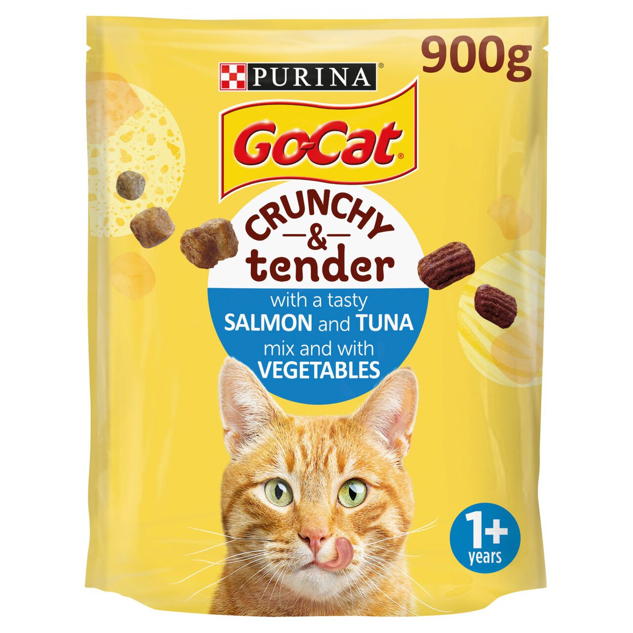 Go-Cat Crunchy & Tender Salmon, Tuna & Veg Dry Cat Food 900g